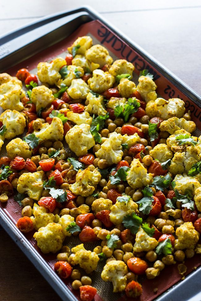 Indian Roasted Cauliflower Recipes
 Roasted Cauliflower Tomatoes Chickpeas w Indian Spices