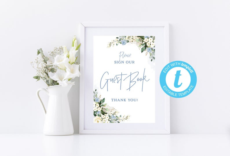 Inexpensive Wedding Guest Book
 Cheap Wedding Guest Book Sign Template Printable DIY