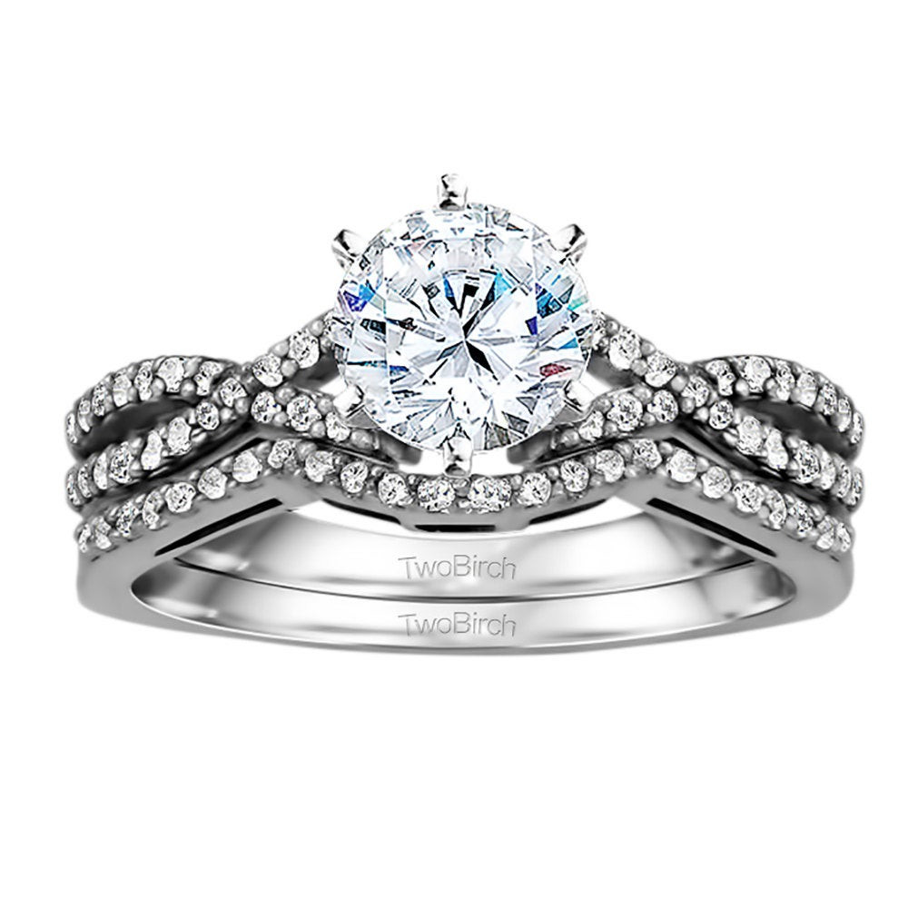 Infinity Wedding Band Sets
 Infinity Engagement Ring Set Including Matching Wedding Ring