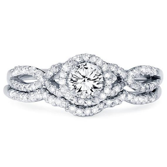 Infinity Wedding Band Sets
 Diamond 70CT Infinity Engagement Ring Wedding Band Set