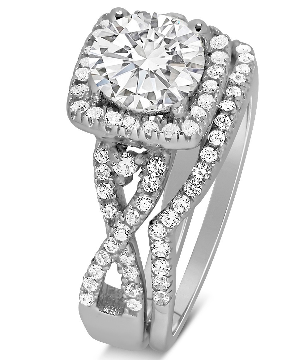 Infinity Wedding Rings
 Infinity design Round Wedding Ring Set in JeenJewels