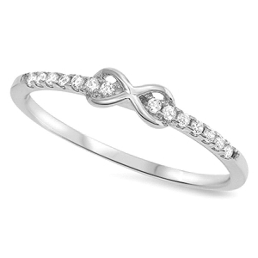 Infinity Wedding Rings
 Infinity Ring New 925 Sterling Silver Wedding Engagement