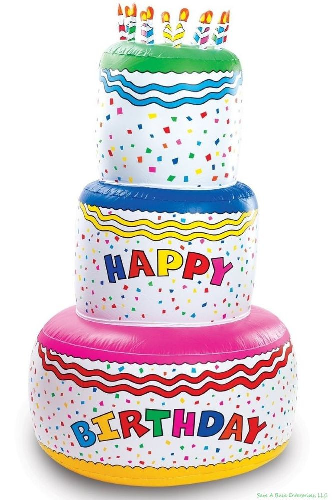 Inflatable Birthday Cake
 6 FOOT TALL Blow Up Inflatable Happy Birthday Cake