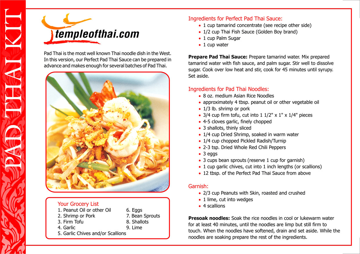 Ingredients In Pad Thai
 Perfect Pad Thai Ingre nts Kit with Wok & Recipe Card