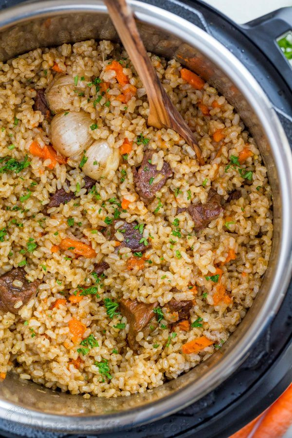 Instant Pot Brown Rice Pilaf
 Instant Pot Rice Recipe Beef Plov NatashasKitchen