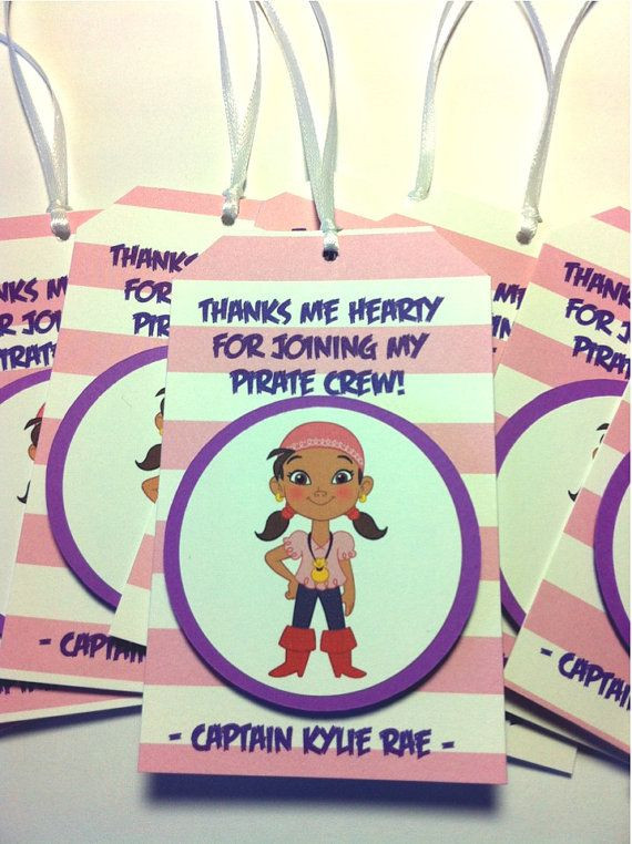 Izzy Birthday Party Supplies
 IZZY & NEVERLAND PIRATES Birthday Party Favor Gift Tags