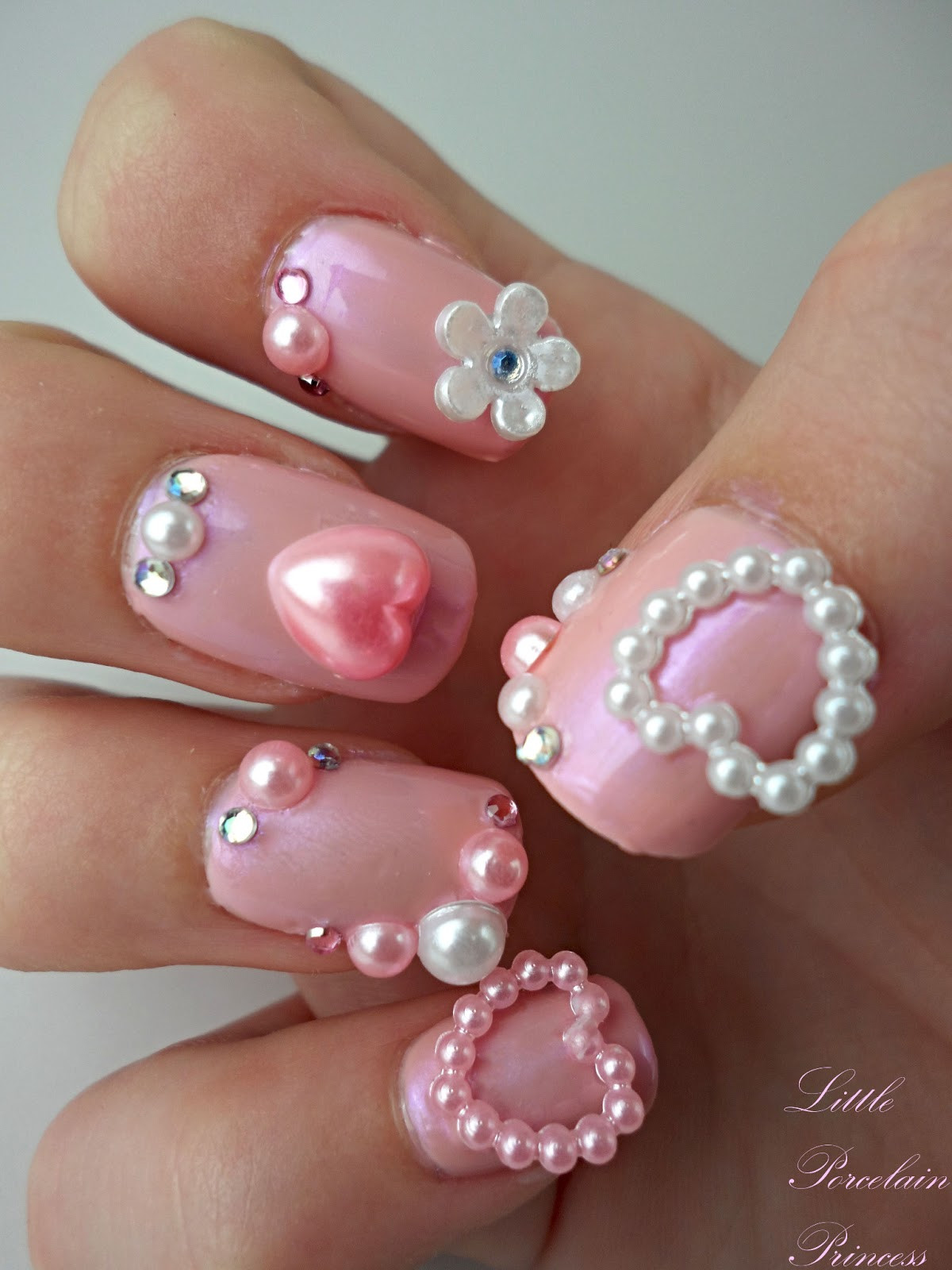 Japan 3d Nail Art
 Little Porcelain Princess Manicure Monday Japanese 3D Nails