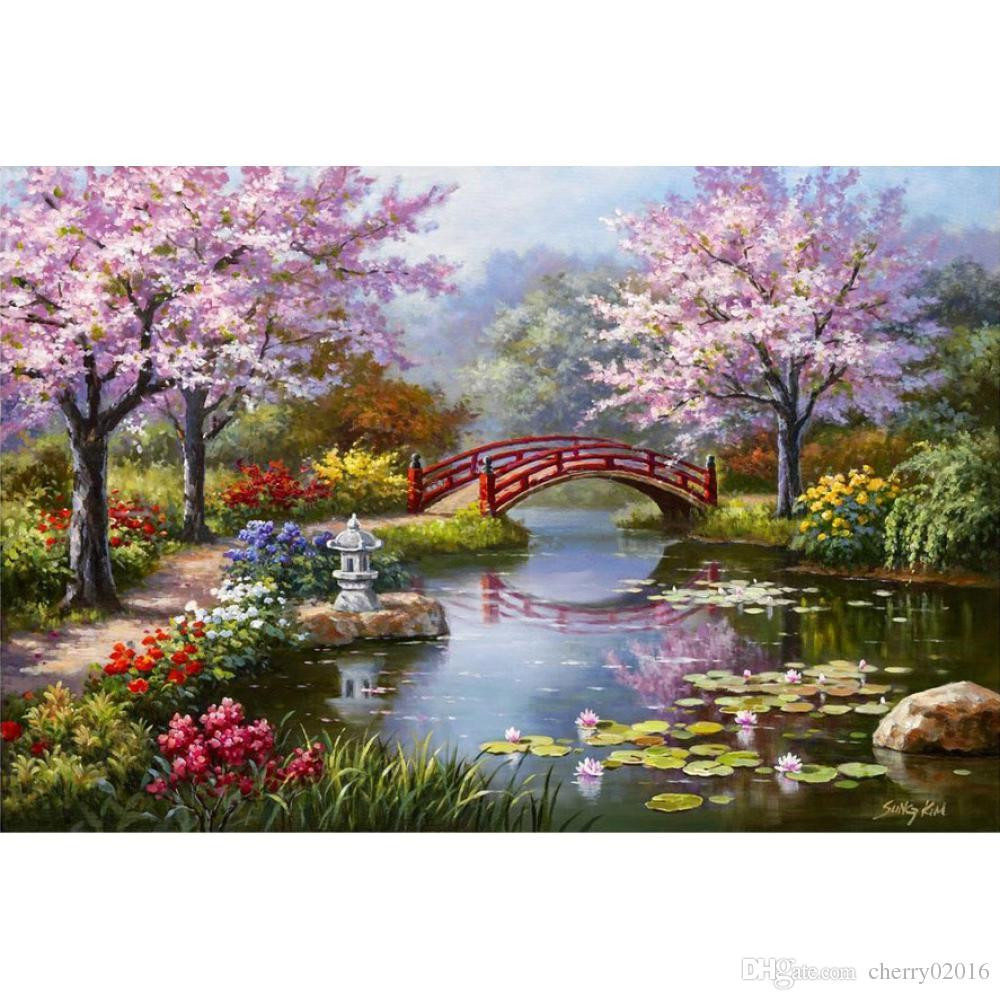 Japan Landscape Painting
 2019 Modern Landscapes Art Japanese Garden In Bloom By