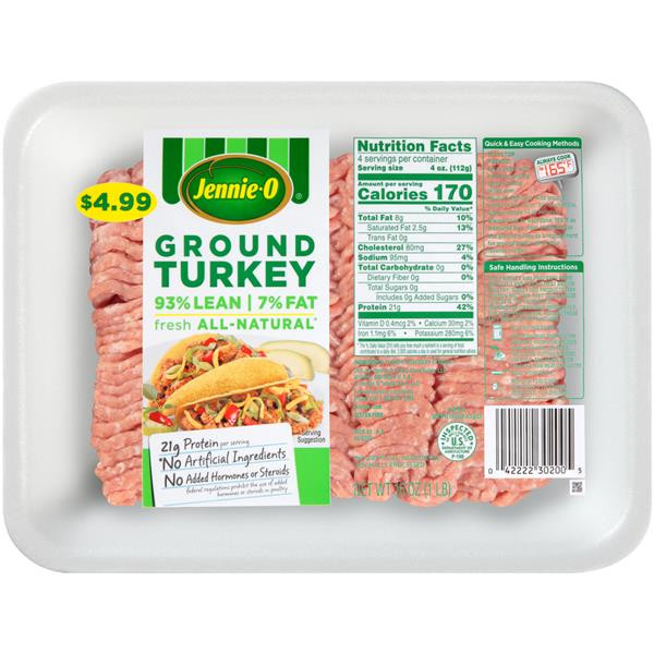 Jennie O Ground Turkey Calories
 Jennie O Lean Ground Turkey Lean Fat