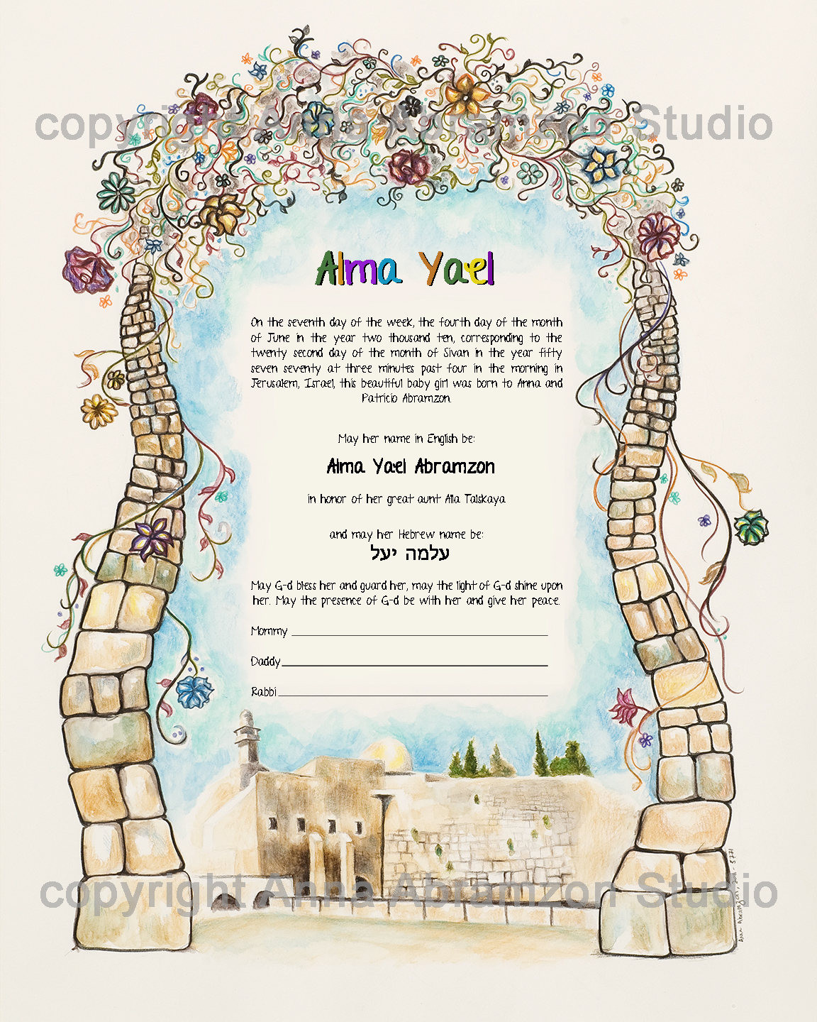 Jewish Baby Naming Ceremony Gifts
 Naming Ceremony Gift New Baby Gift Jewish Baby Naming