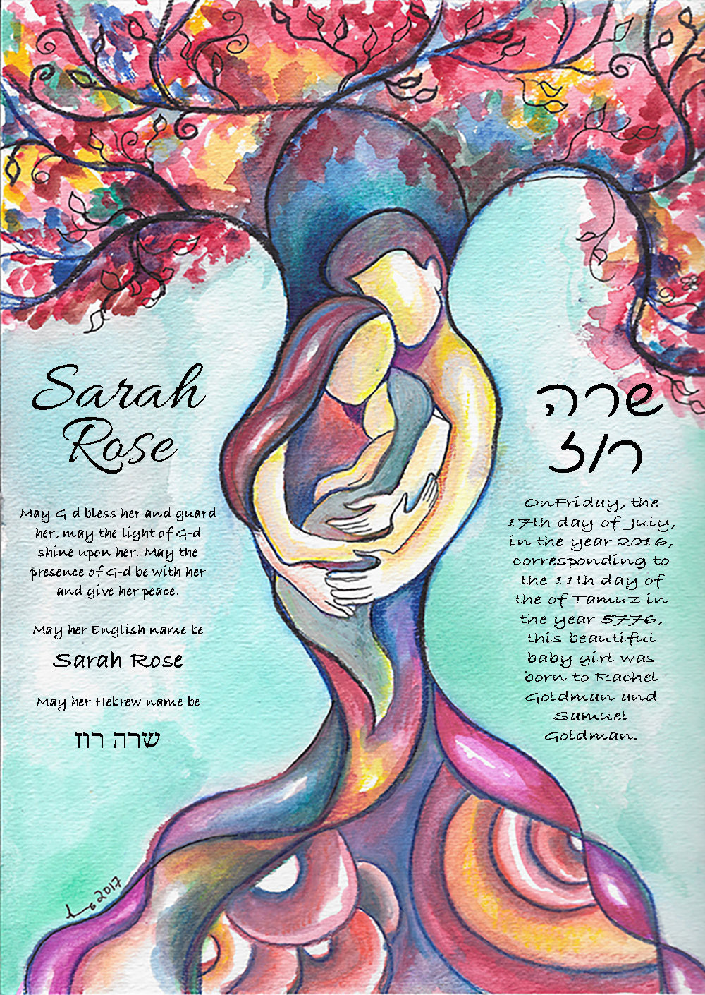 Jewish Baby Naming Ceremony Gifts
 Jewish Baby Naming Certificate Baby Naming Ceremony Tree