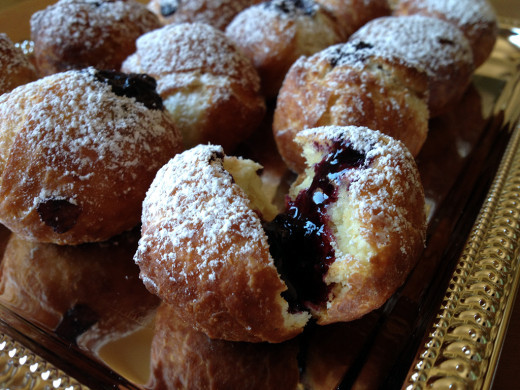 Jewish Desserts For Hanukkah
 Homemade Sufganiyah Holes with Fresh Blueberry Filling