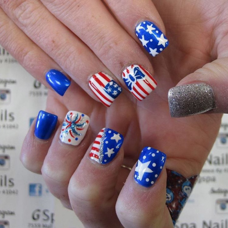 July 4th Nail Designs
 20 Fourth of July Nail Art Designs Ideas