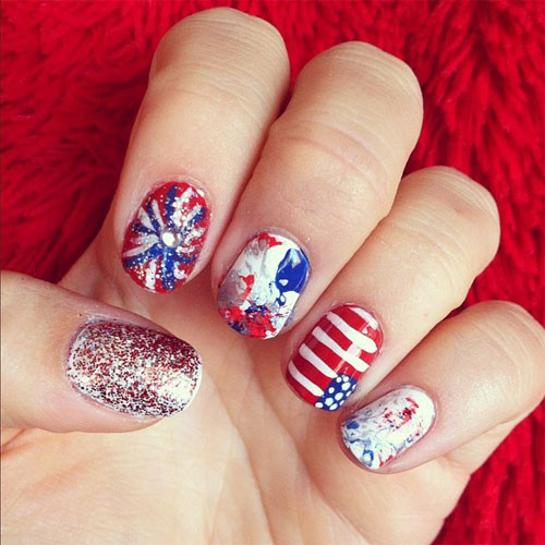 July 4th Nail Designs
 15 Amazing 4th July Nail Art Designs & Ideas 2013