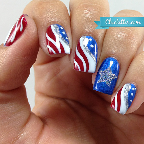 July 4th Nail Designs
 Patriotic Fourth of July Nail Art