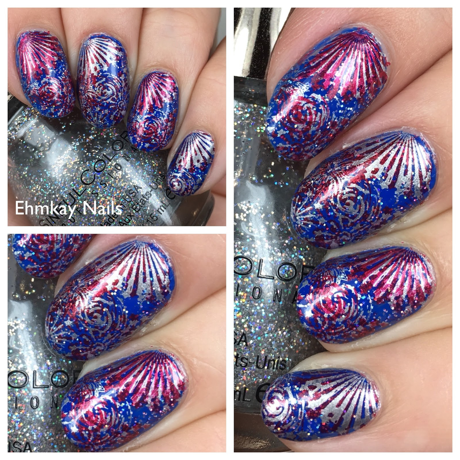 July 4th Nail Designs
 ehmkay nails Fourth of July Fireworks Nail Art