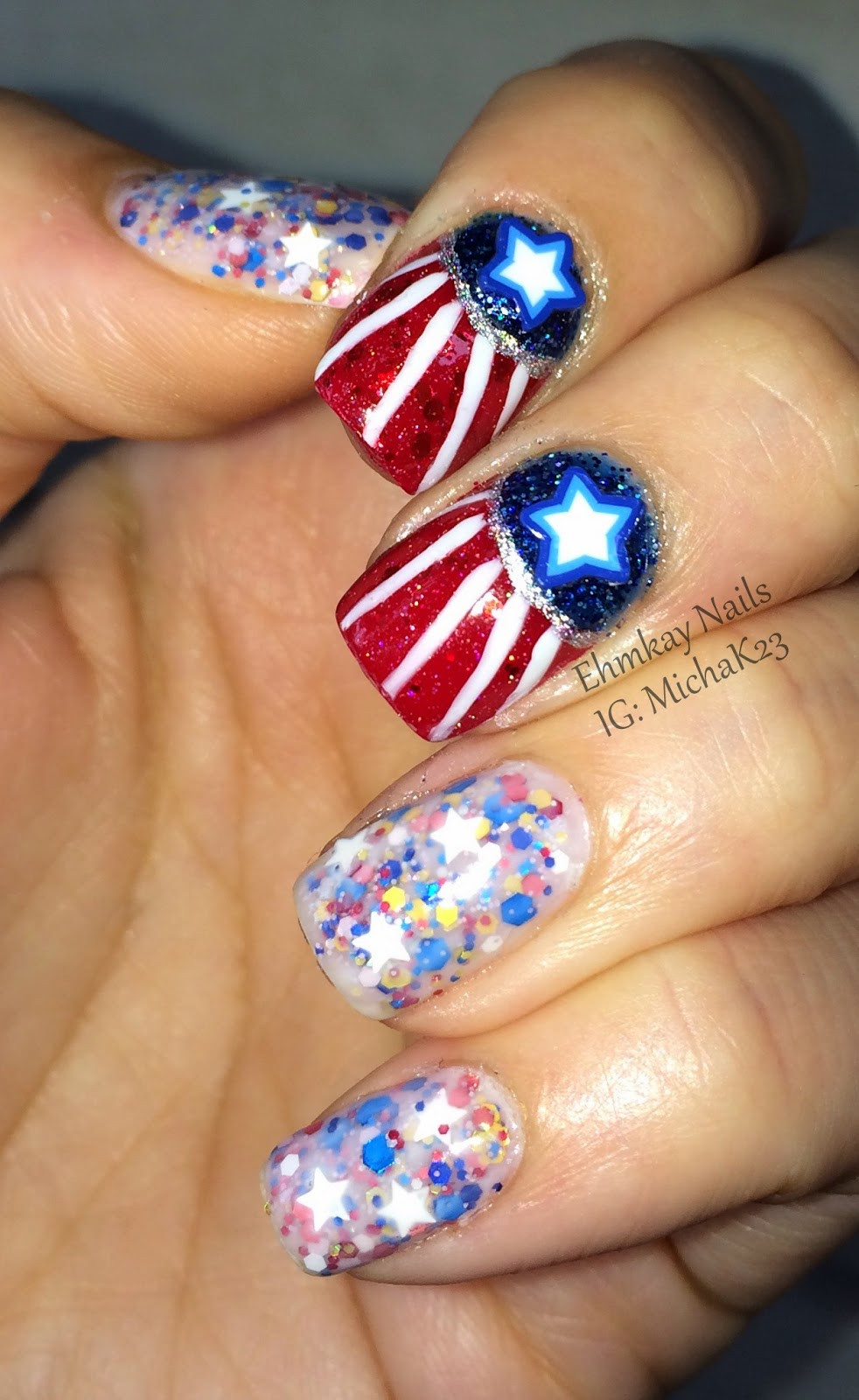 July Nail Designs
 ehmkay nails Fourth of July Nail Art