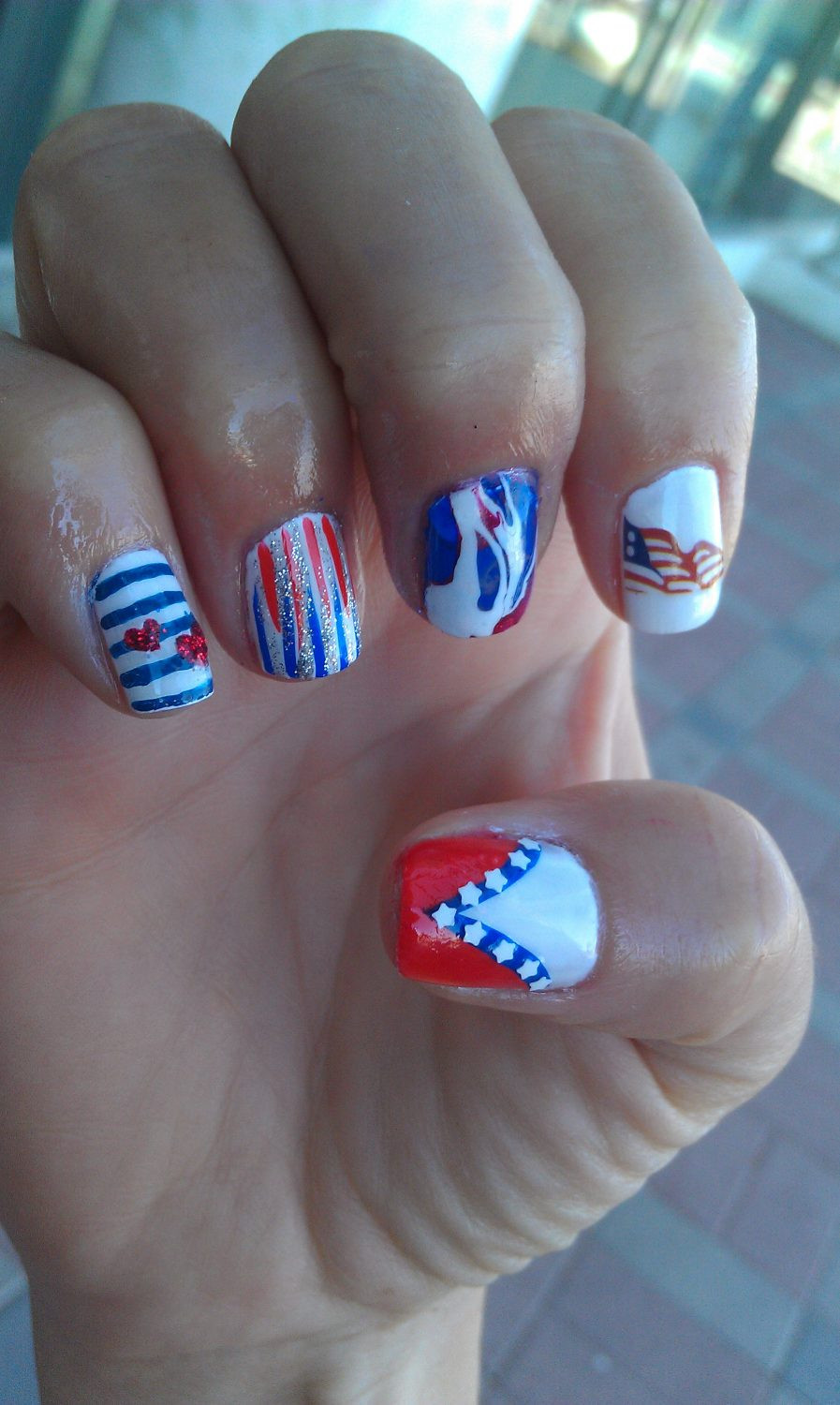 July Nail Designs
 Fourth of July Nail Art