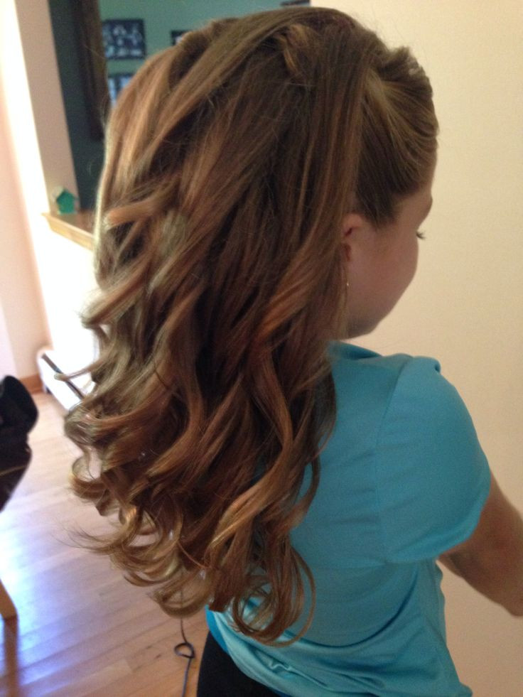 Junior Bridesmaid Hairstyle
 Half up half down curls junior bridesmaid