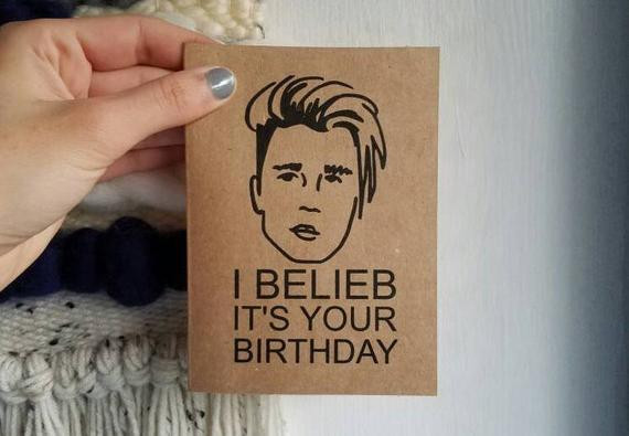 Justin Bieber Birthday Card
 I Belieb It s Your Birthday Happy Birthday Justin