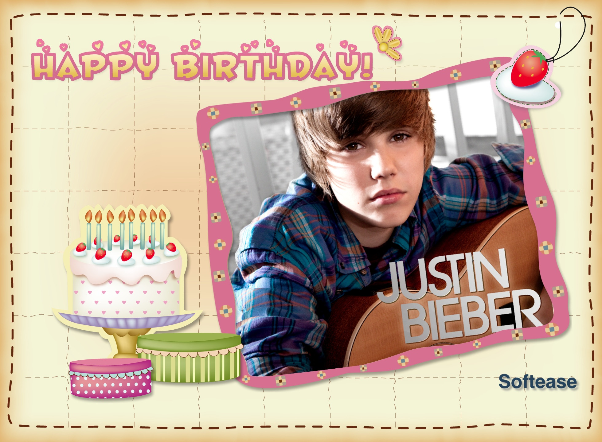 Justin Bieber Birthday Card
 Giant star – Justin Bieber His birthday is ing