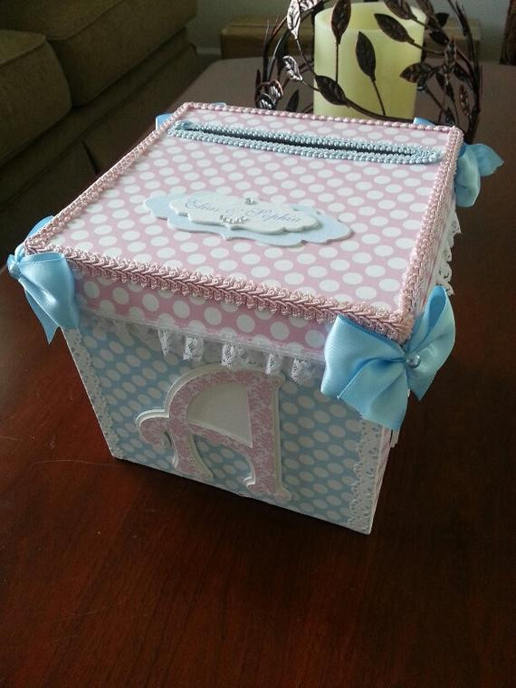 Keepsake Baby Shower Gifts
 Pink And Blue Gift Card Box Baby Shower Card Box Baby