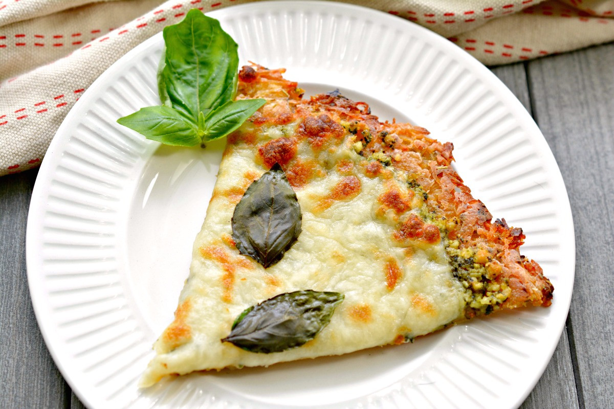 Keto Chicken Pizza
 Keto Pizza with Chicken Crust and Pesto Mess for Less