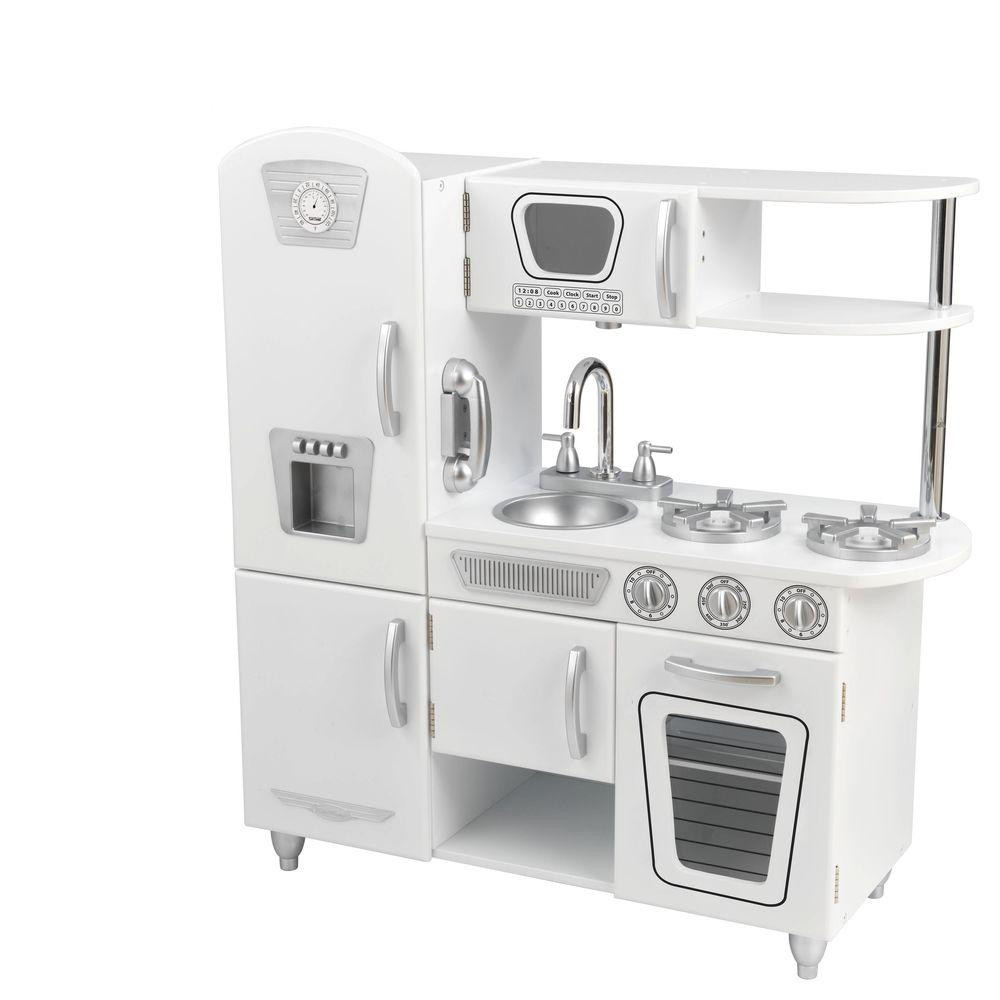 Kidkraft Retro Kitchen White
 KidKraft White Vintage Kitchen Playset The Home Depot