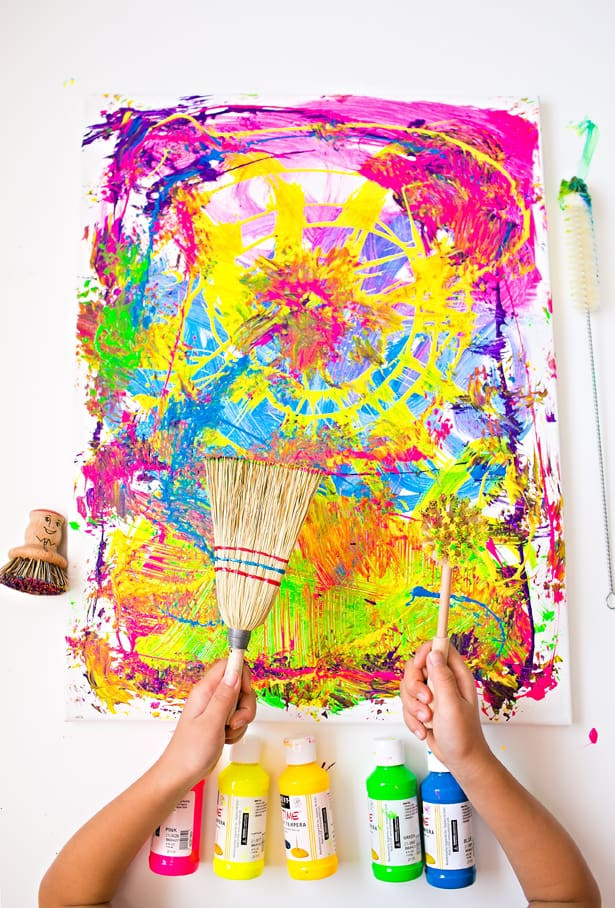 Kids Art Projects
 CLEANING BRUSHES PAINTING WITH KIDS FUN PROCESS ART PROJECT