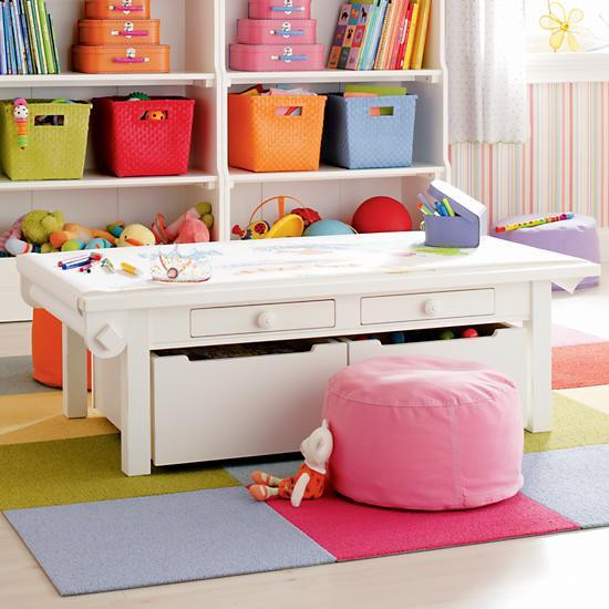 Kids Art Table With Storage
 Kids White Adjustable Activity Table The Land of Nod