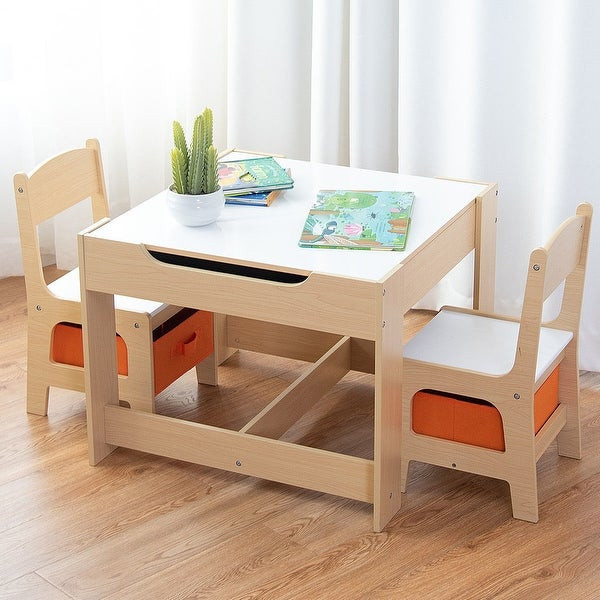 Kids Art Table With Storage
 Shop Gymax Children Kids Table Chairs Set With Storage