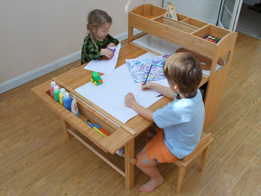 Kids Art Table With Storage
 Childrens Table and Two Chairs Arts and Crafts Activity