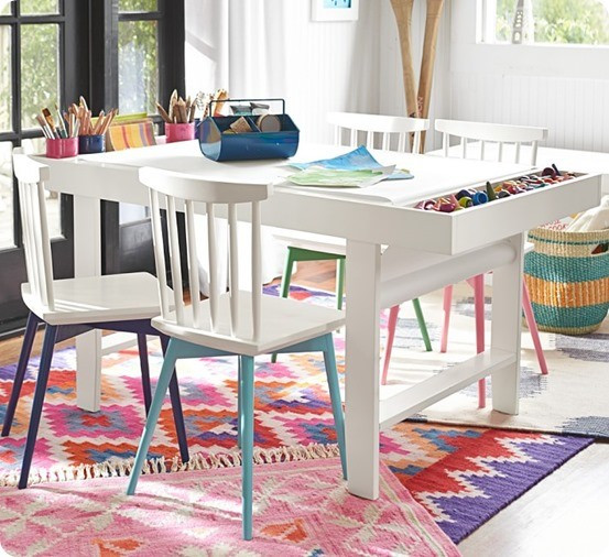 Kids Art Table With Storage
 Kids Art Table with Paper Roll and Storage