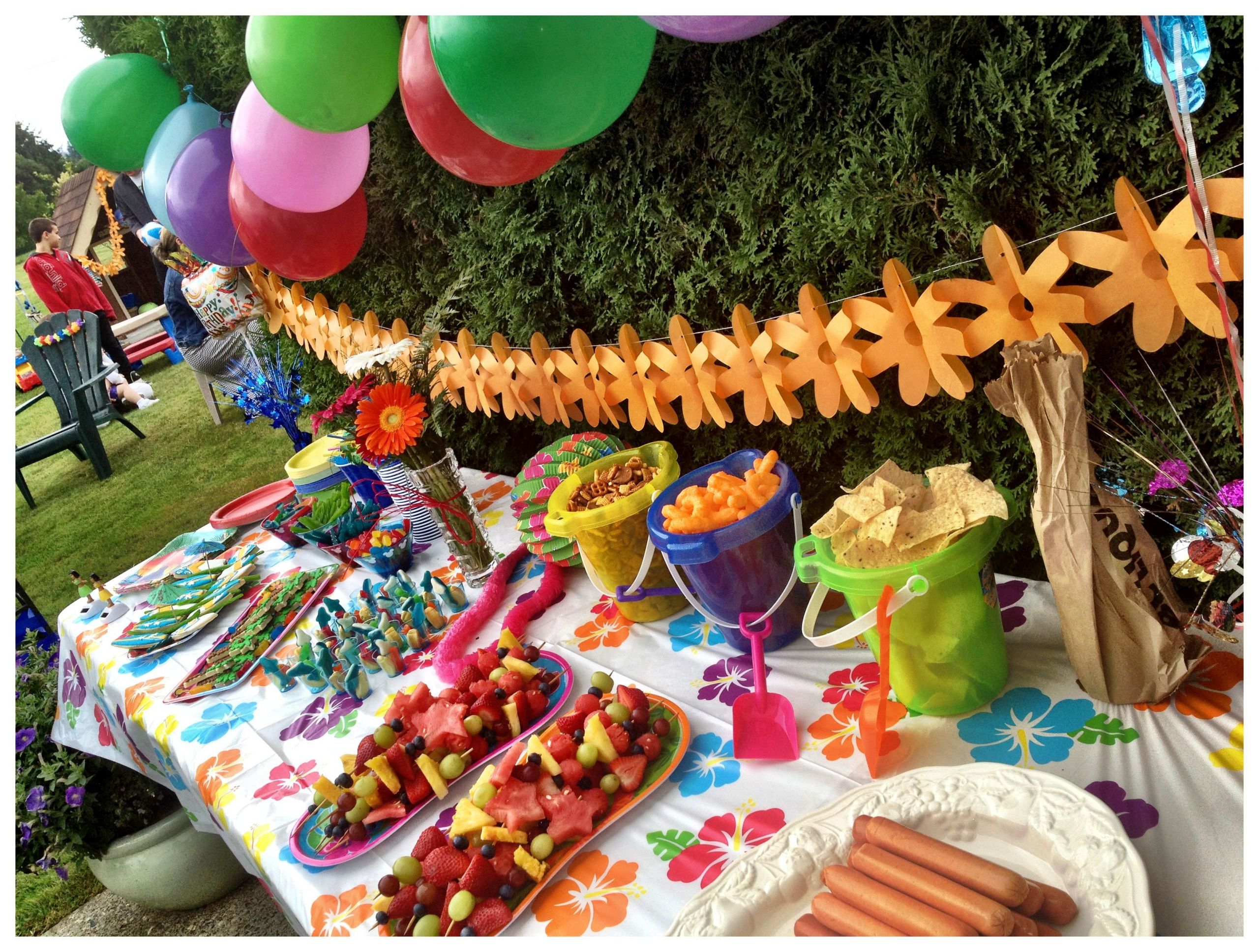 Kids Beach Party Ideas
 Kids beach birthday party food table With images