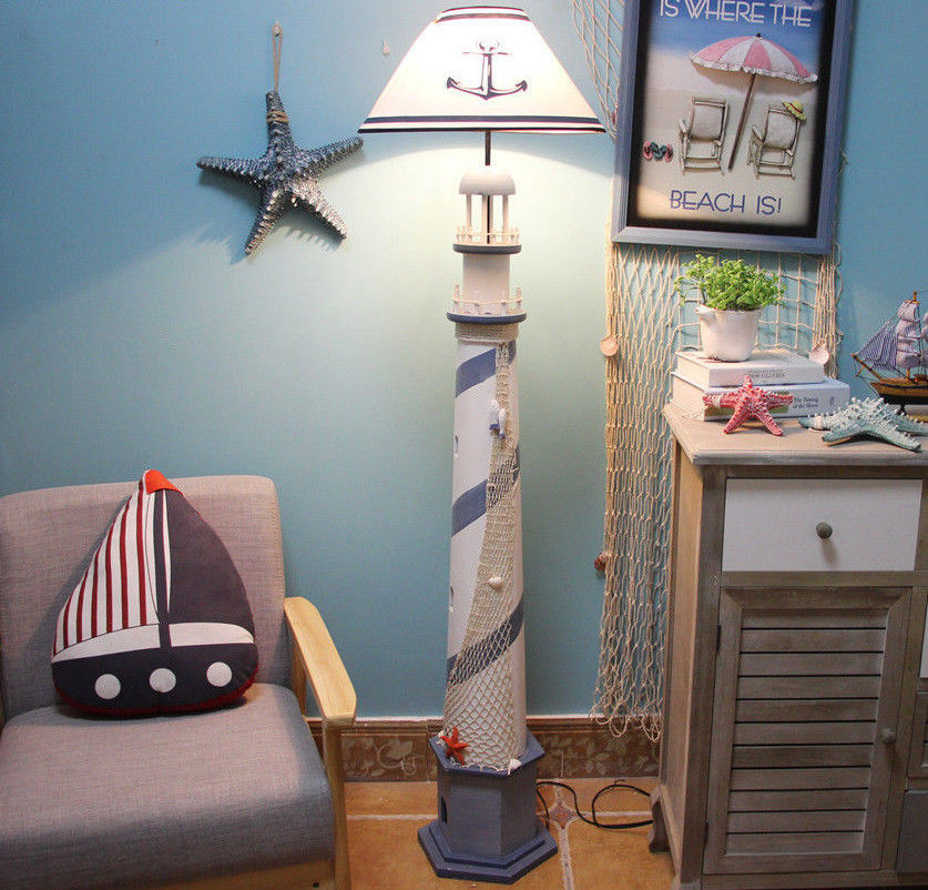 Kids Bedroom Floor Lamp
 LED Lighthouse Bedroom Bedside Wood Kids Room Living Room