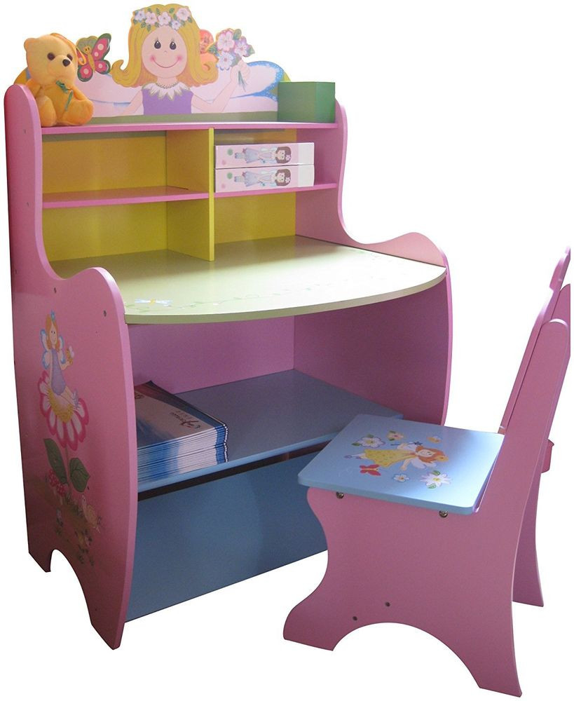 Kids Bedroom Set With Desk
 Childrens Desk Chair Wooden Writing Storage Fairy Bedroom