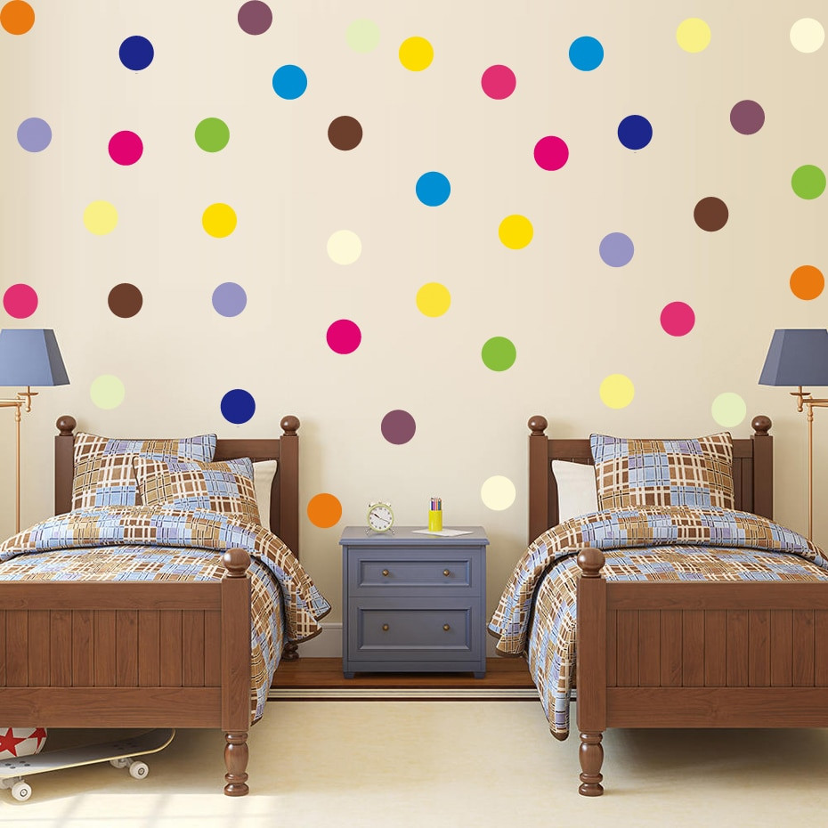 Kids Bedroom Wall Decor
 Colorful Tiny Polka Dots Circle Color Wall Sticker For