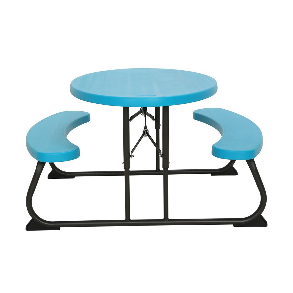 Kids Bench Table
 Lifetime Glacier Blue Kids Folding Picnic Table