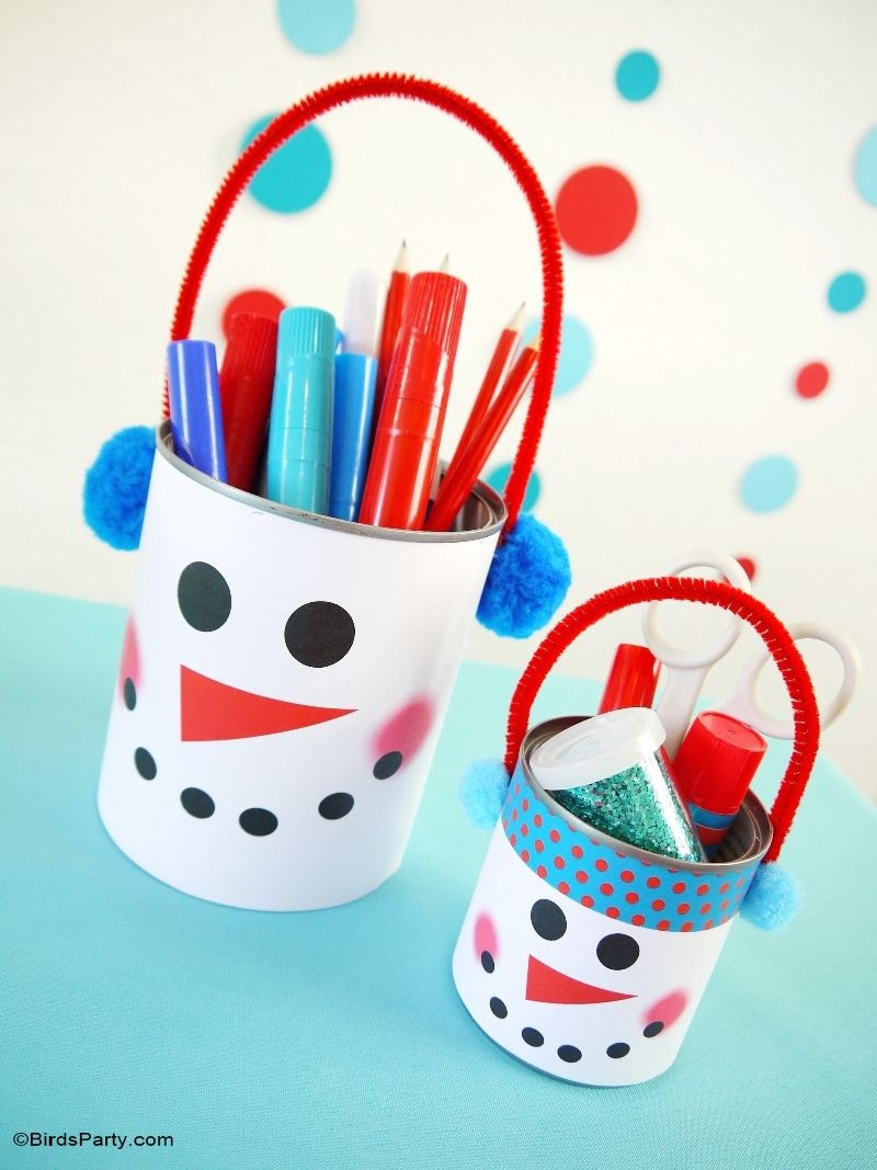 Kids Christmas Party Craft
 Kids Red & Teal Snowman Christmas Holiday Tablescape