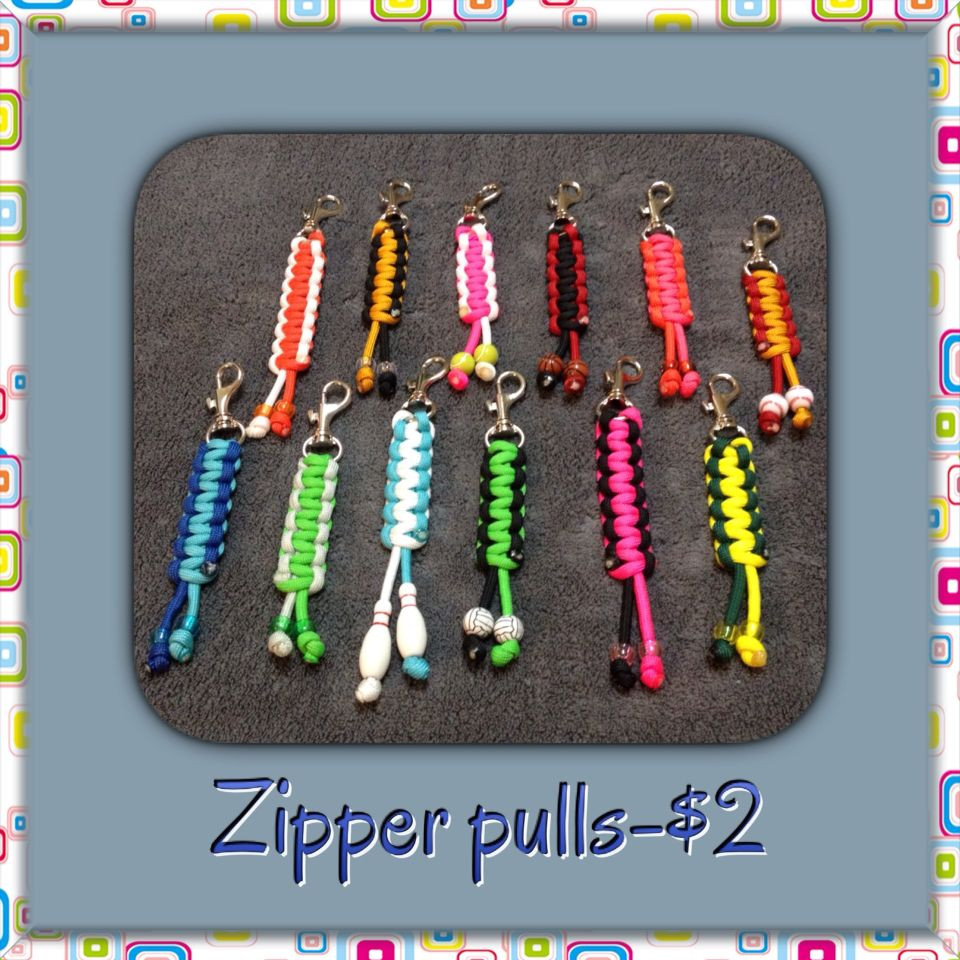 Kids Craft Fair Ideas
 Paracord zipper pulls for my first craft fair