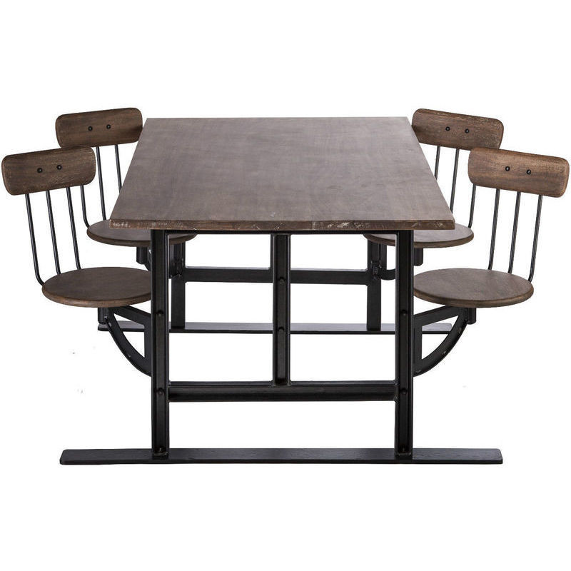 Kids Dining Table
 Iron & Wood Kids Dining Table Set w 4 Swivel Chairs