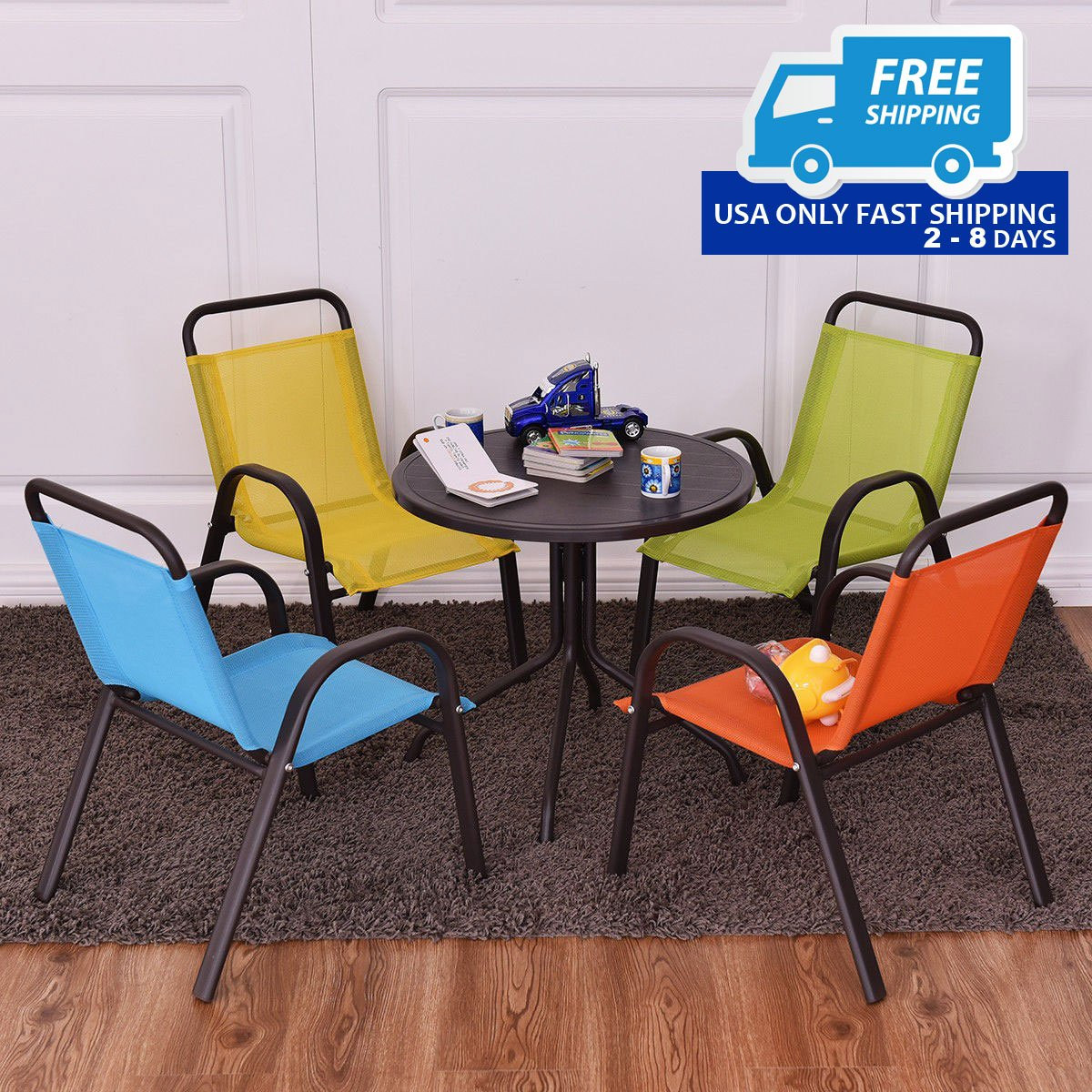 Kids Dining Table
 Patio Indoor 5 pcs Kids Dining Table and Chairs Play Set