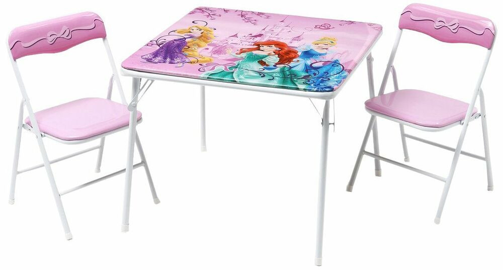 Kids Foldable Table And Chairs
 Disney Princess Metal Table and Chairs Set Folding