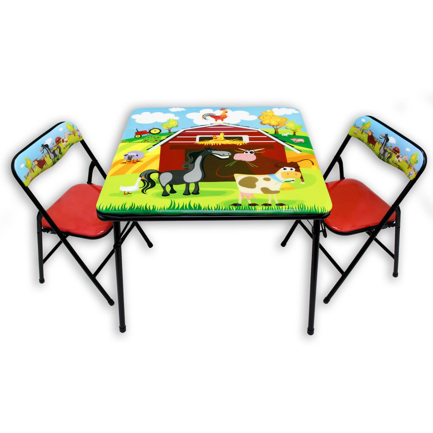 Kids Foldable Table And Chairs
 Gener8 Barnyard Kids Folding Table & Chairs Set Walmart
