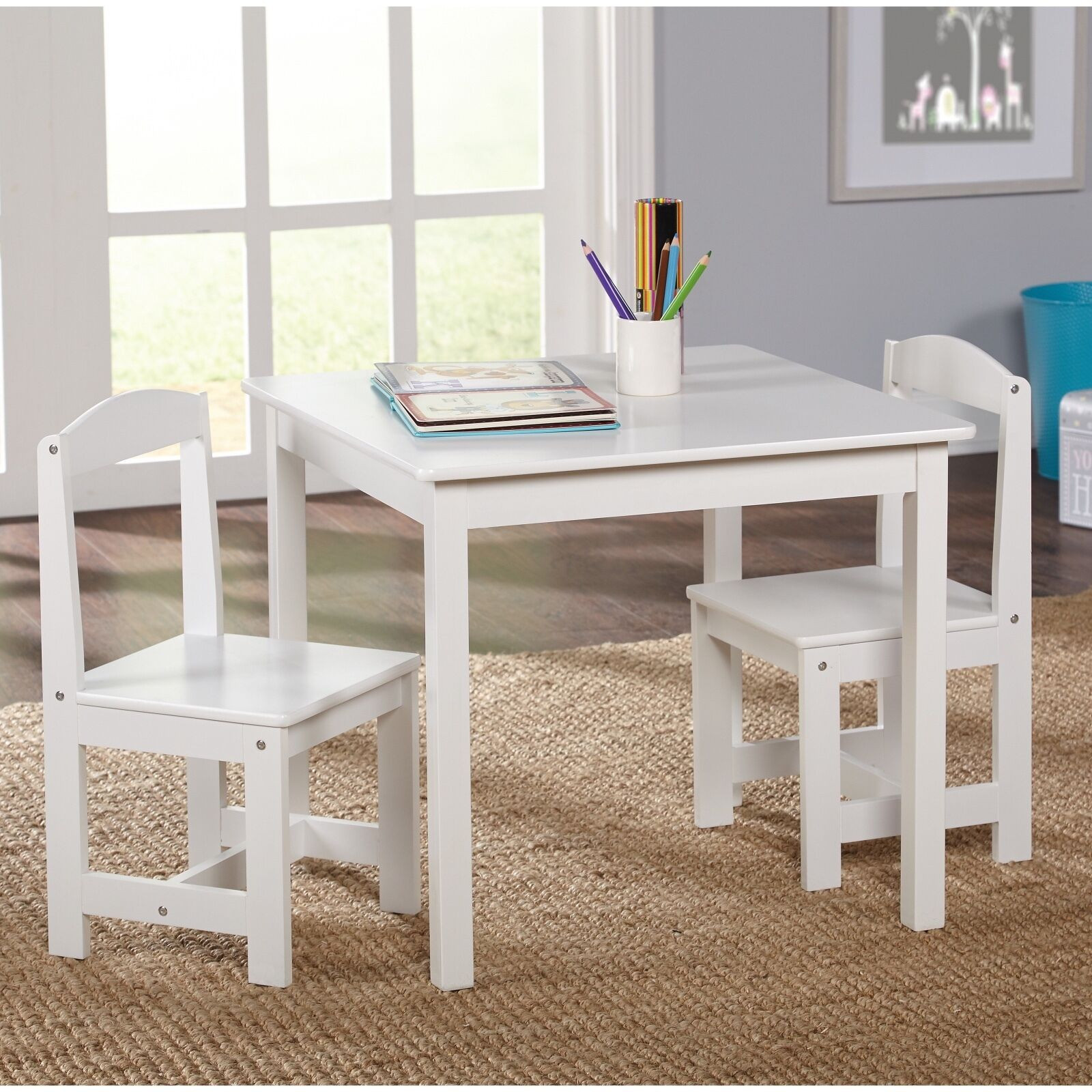 Kids Foldable Table And Chairs
 Study Small Table and Chair Set Generic 3 Piece Wood