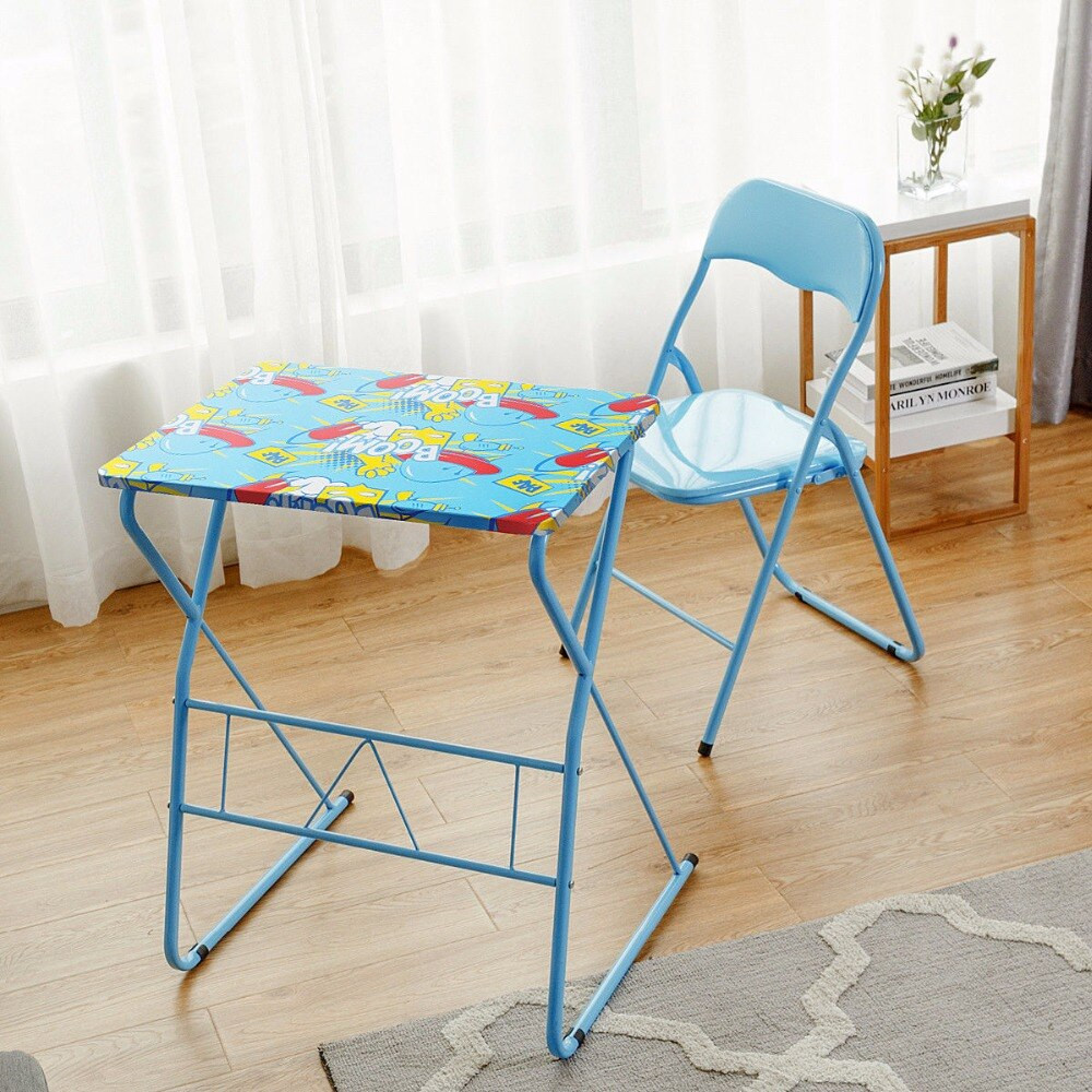 Kids Foldable Table And Chairs
 Giantex Kids Folding Table Chair Set Study Writing Desk