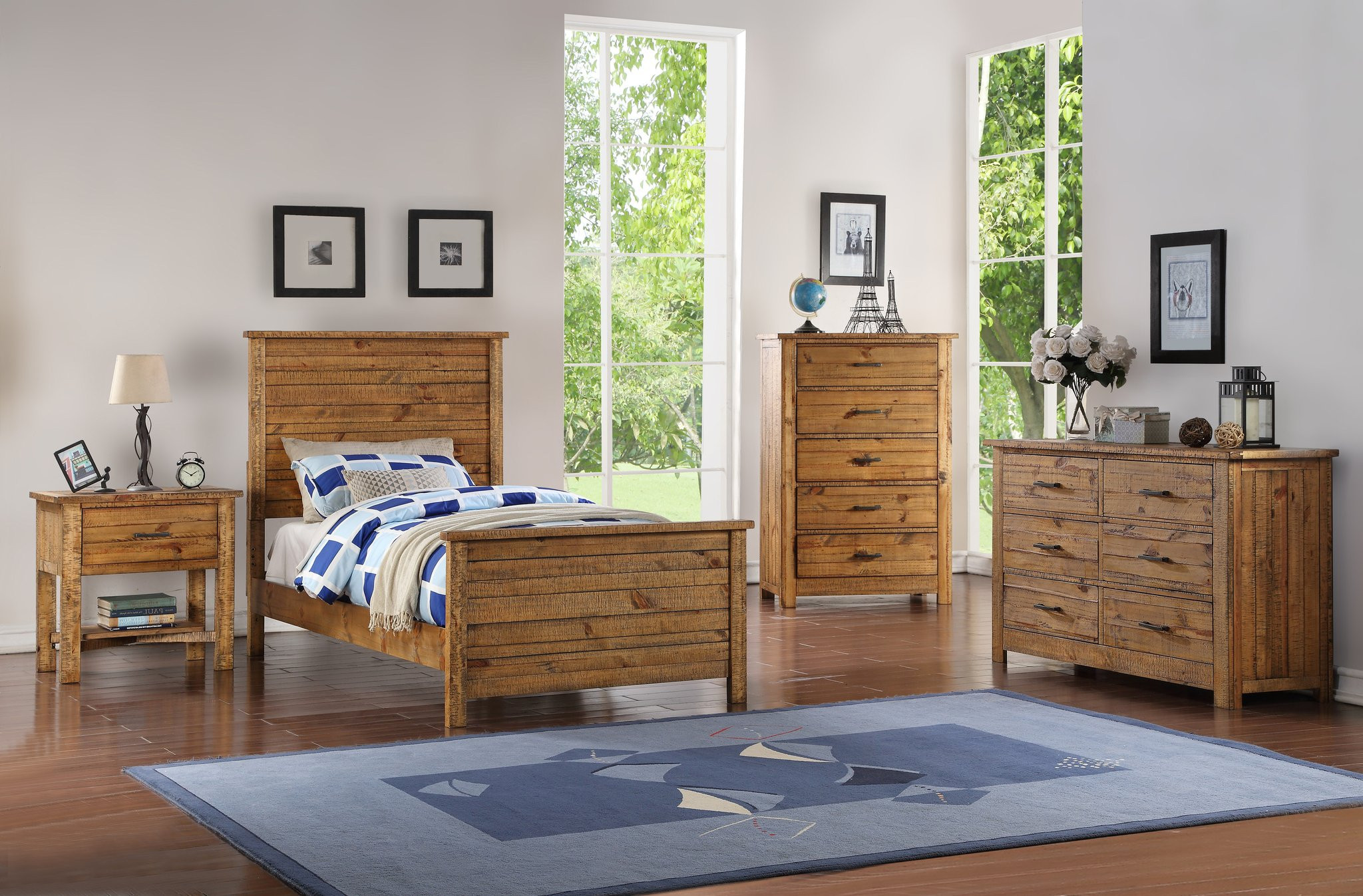 Kids Full Bedroom Sets
 Madison Twin or Full Natural Wood Contemporary Kids