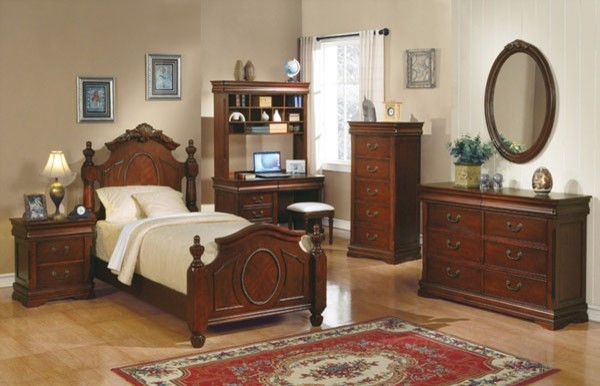 Kids Full Bedroom Sets
 Acme Furniture Classique Cherry Kids 4 Piece Full