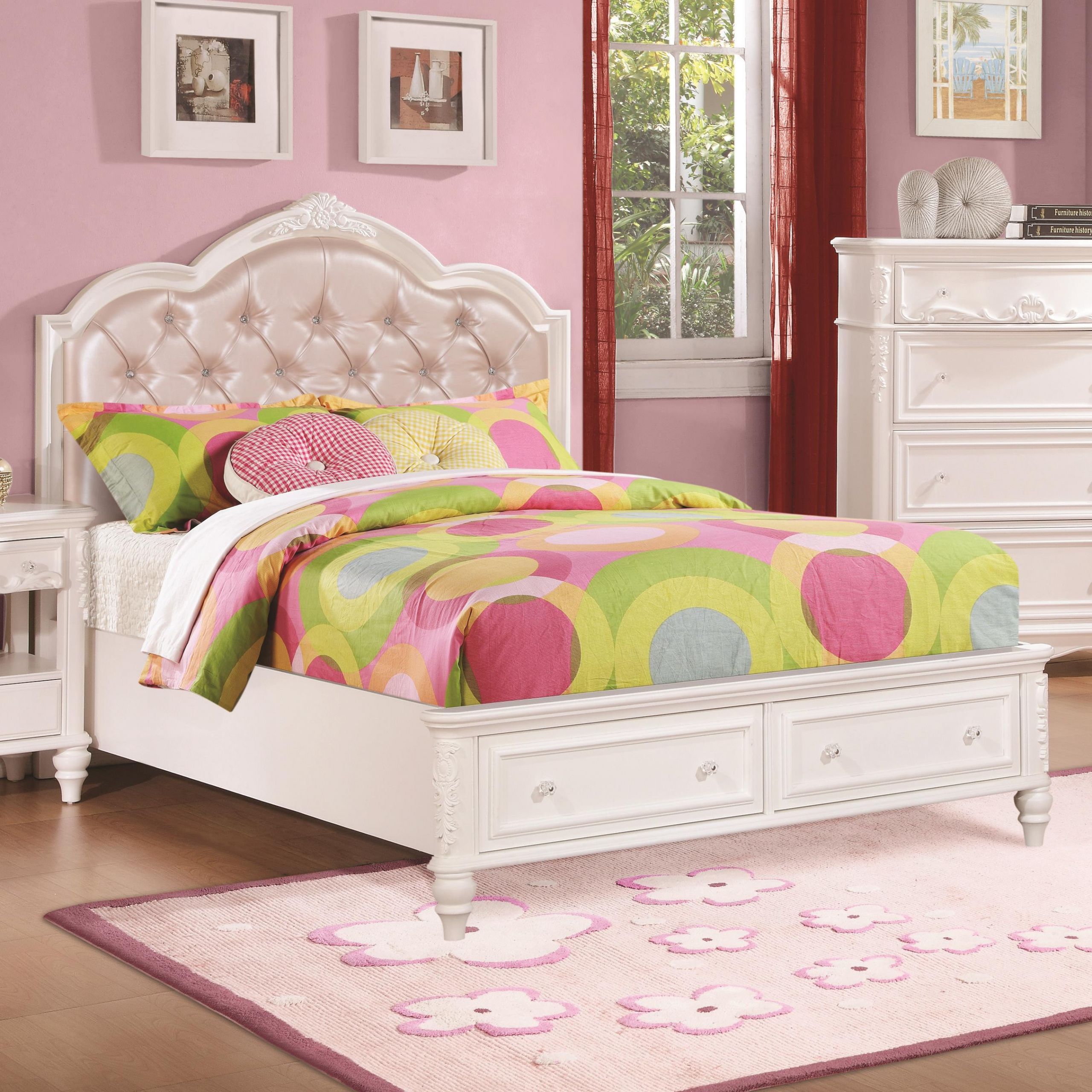 Kids Full Bedroom Sets
 Coaster Caroline Full Size Storage Bed with Diamond Tufted