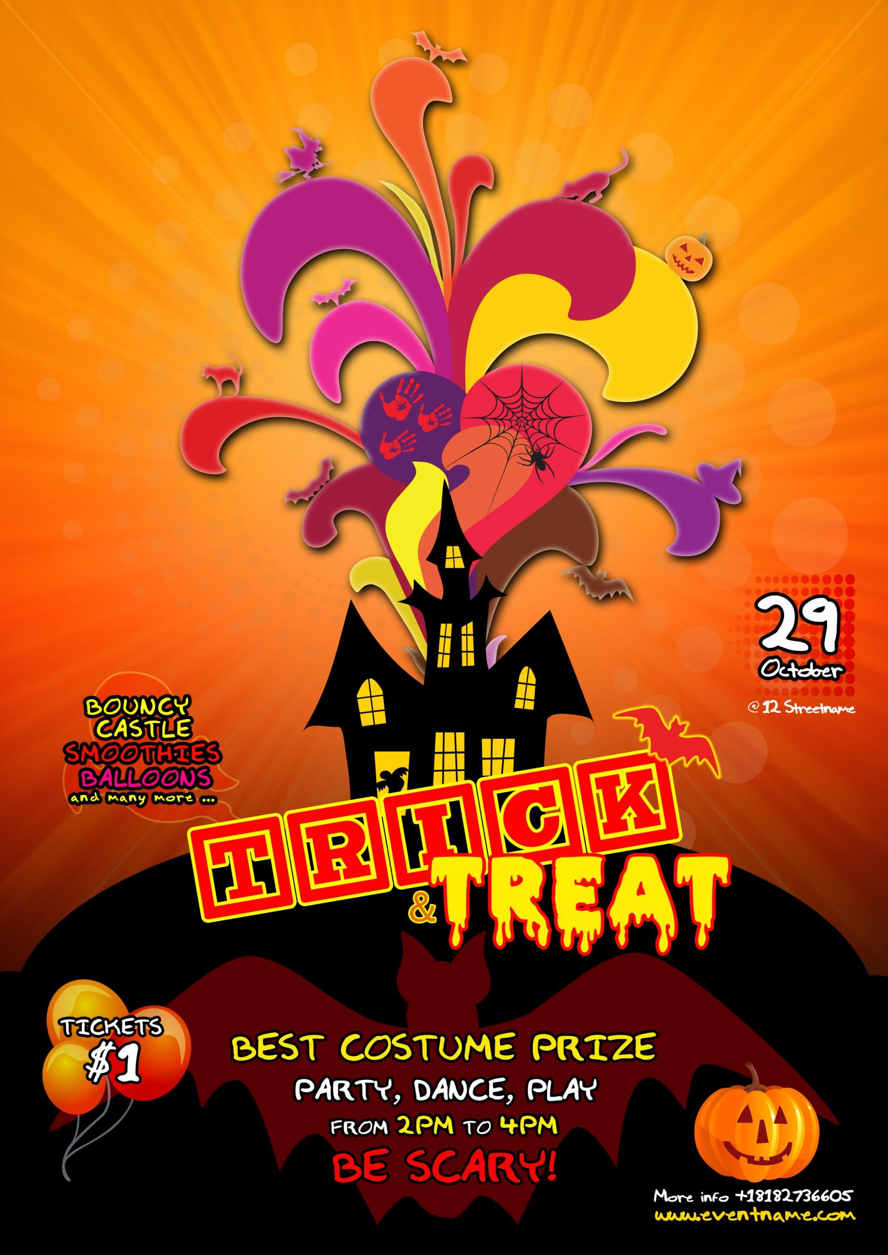 Kids Halloween Party Flyer
 Kids Halloween Flyer Template Free PSD by silentmojo on